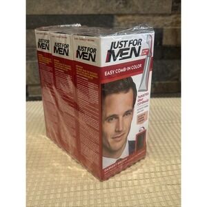 Just For Men Easy Comb-In Color  Kit Darkest Brown A-50 Lot Of 3